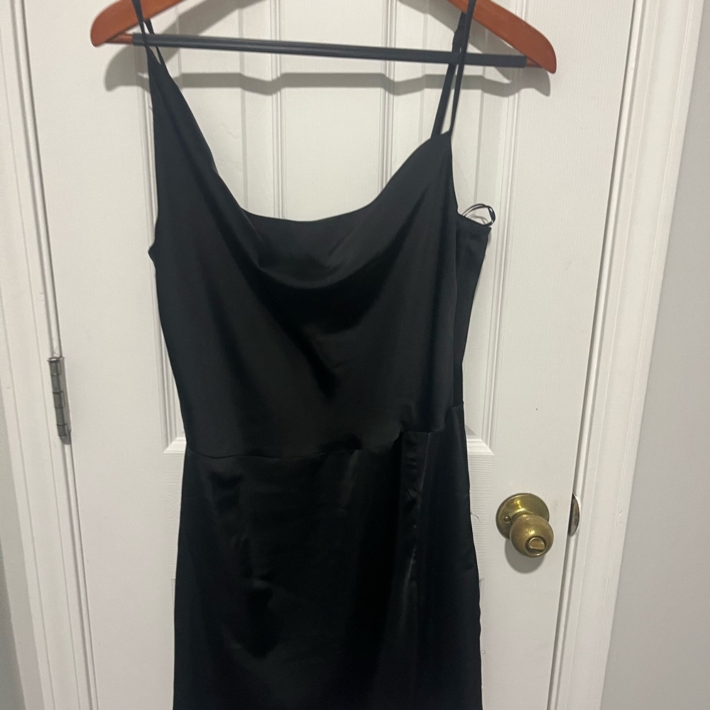 Glam Black Zippered Dress
